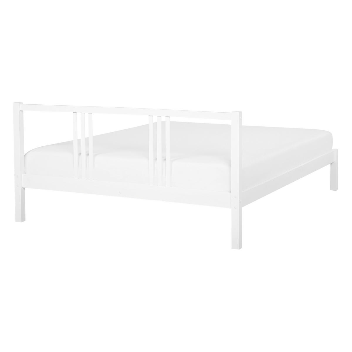 BETT mit Lattenrost 140x200 cm Weiß Vannes - Weiß, Holz (140/200cm) - Beliani