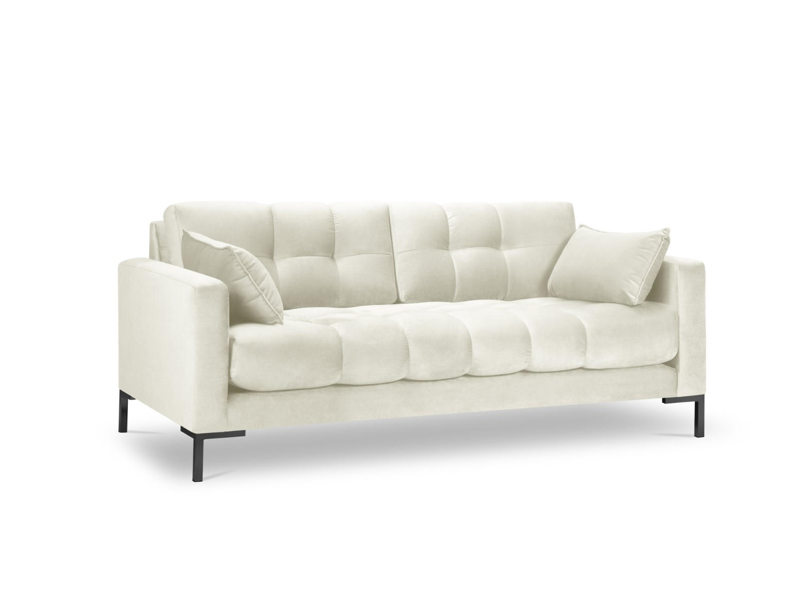 SOFA Mamaia aus Samt leichtes beige 2 Sitzplätze - Creme, Textil (92/75/152cm) - Micadoni
