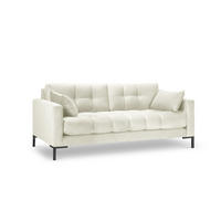 SOFA Mamaia aus Samt leichtes beige 2 Sitzplätze - Creme, Textil (92/75/152cm) - Micadoni