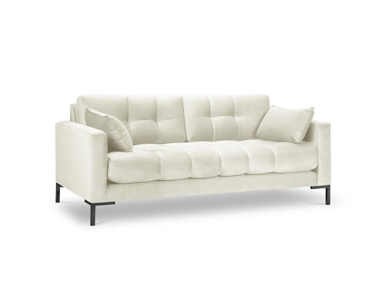 SOFA Mamaia aus Samt leichtes beige 2 Sitzplätze - Creme, Textil (92/75/152cm) - Micadoni