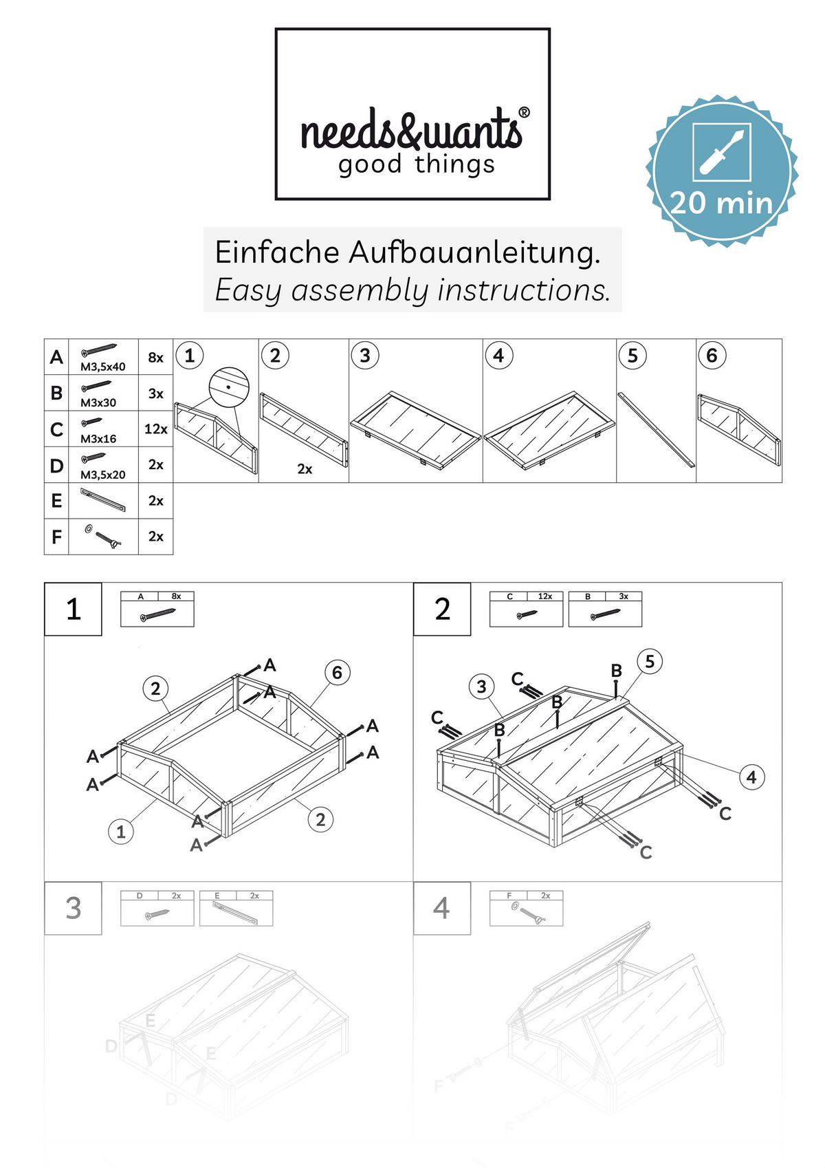 FRÜHBEET Aufsatz aus Holz, wetterfest mit Abdeckung, für Garten & Balkon - Braun, Holz (90/32/82cm) - needs&wants