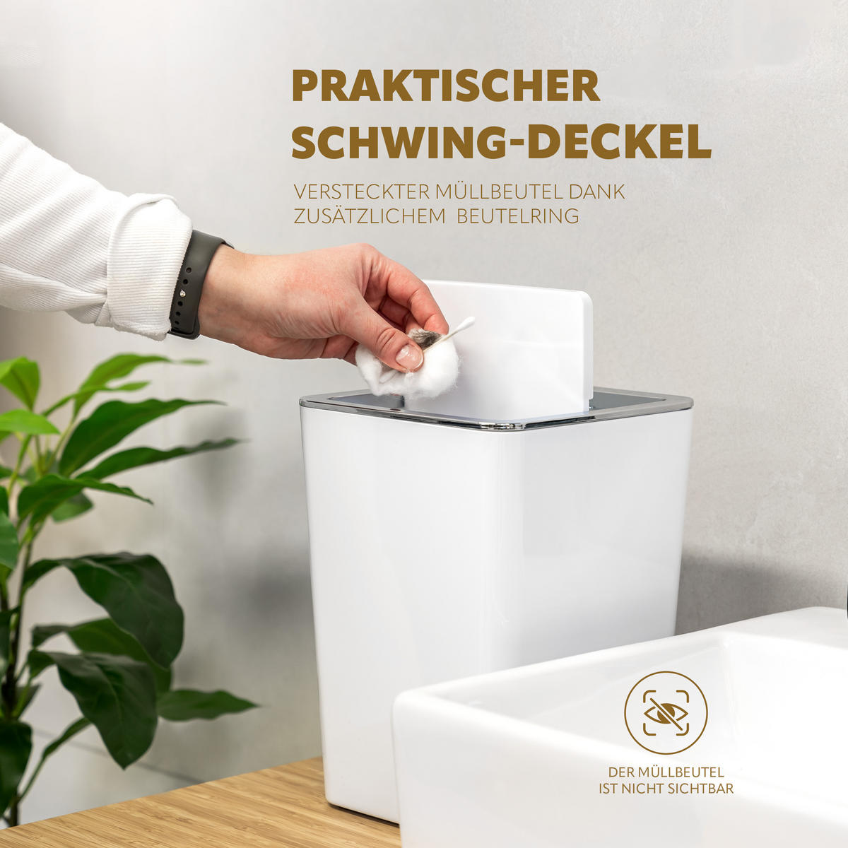 KOSMETIKEIMER SAVONA 6 Liter, weiß - Weiß, Kunststoff (21/24.5/21.5cm) - bremermann