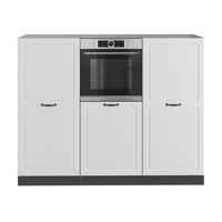KÜCHENBLOCK R-Line Weiß Landhaus/Anthrazit 180 cm ohne Arbeitsplatte - Anthrazit/Weiß, Holzwerkstoff (180/143/46cm) - Vicco
