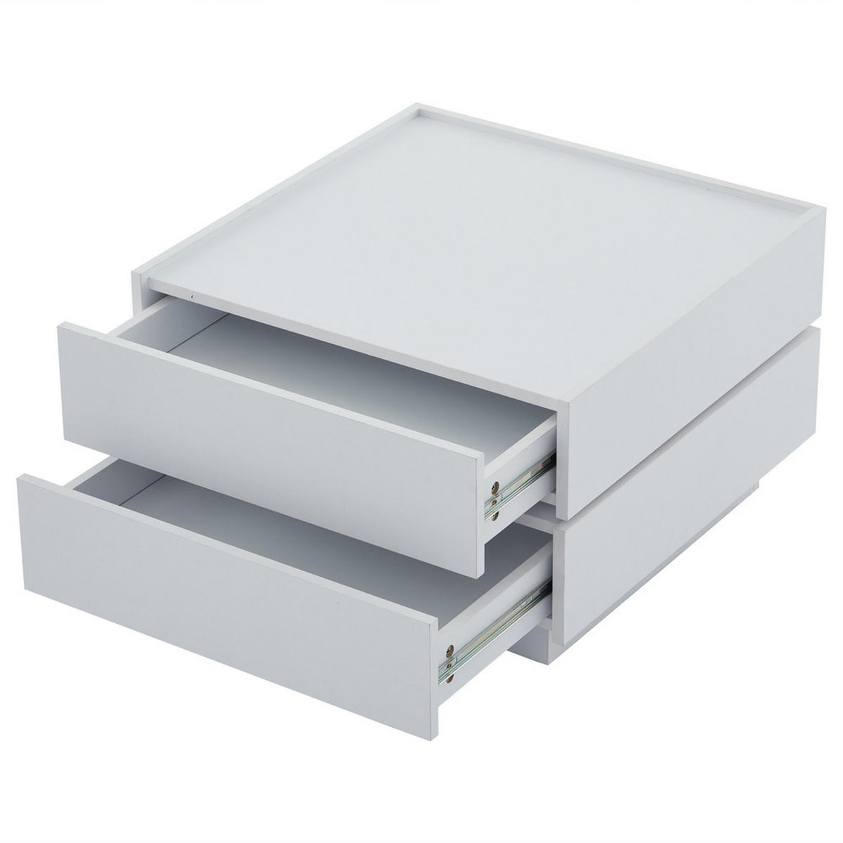 COUCHTISCH Funktionaler drehbarer mit Stauraum und Ablagen - Weiß, Holz (69.85/66.29/38cm) - FLIEKS