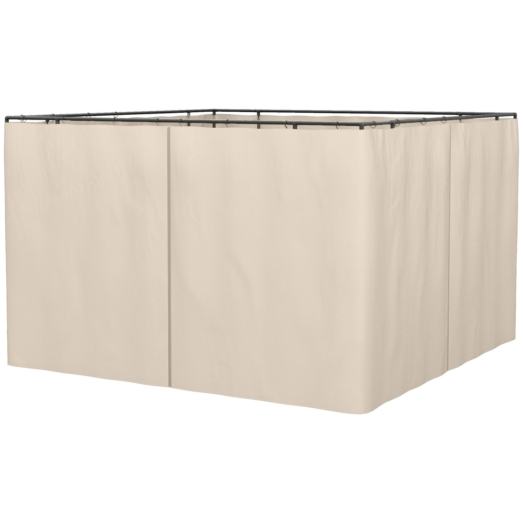 PAVILLONS Seitenwände aus Polyester 302x205 cm in Beige mit Reißverschluss - Beige, Textil (205/1/302cm) - Modfu