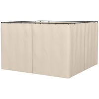 PAVILLONS Seitenwände aus Polyester 302x205 cm in Beige mit Reißverschluss - Beige, Textil (205/1/302cm) - Modfu