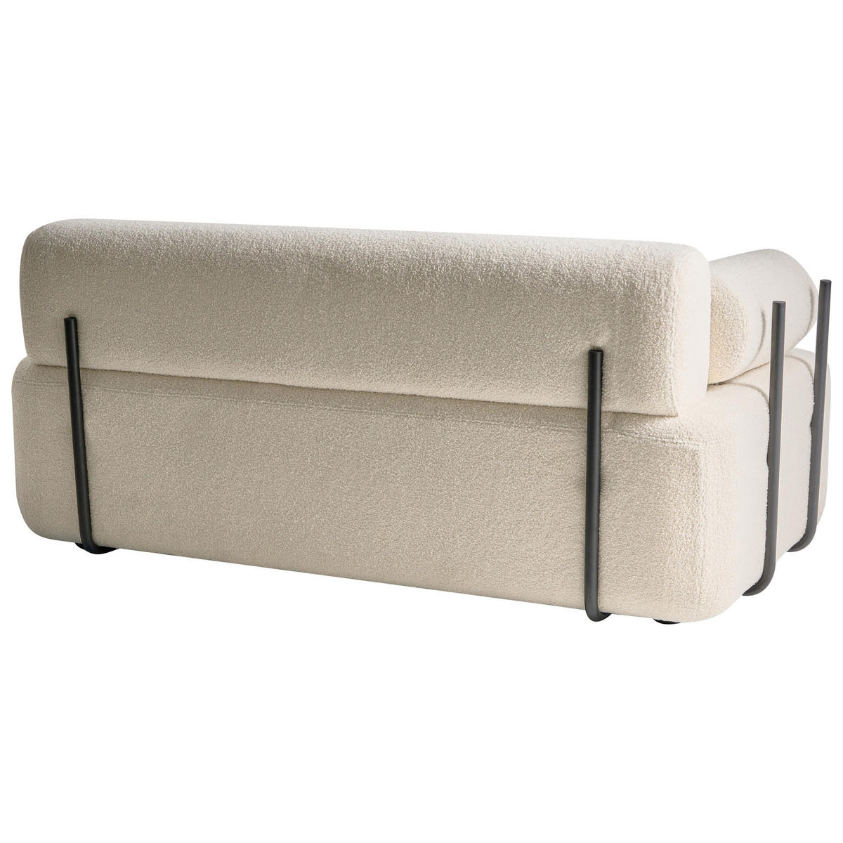 POHOVKA 2-místná Bouclé Krémově bílá Elva - krémová, textil (170/74/100cm) - Beliani