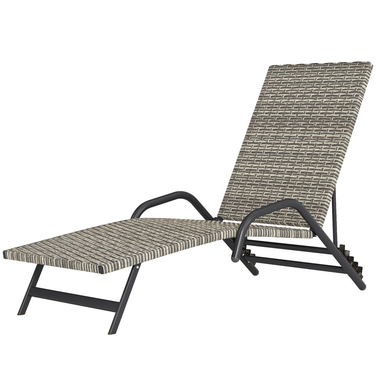SONNENLIEGE DE-13633 4-fach verstellbar, S-Form Braun - Braun, Metall (62/96/156cm) - ComfortXL