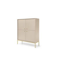 KOMMODE - kommode Melody I 104 4D Beige + Gold - Beige/Goldfarben, Holzwerkstoff (104/125/39cm) - Möblo