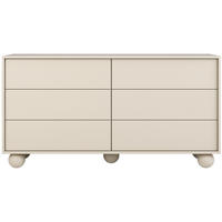 KOMODA Adel se 6 zásuvkami a kulatými nožkami, 154 cm, bezúchytková, kašmír - kašmírová, kompozitní dřevo (154/81/38cm) - Beautysofa