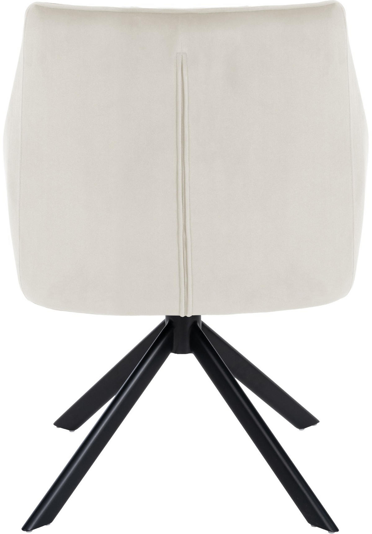 ARMLEHNENSTUHL Samt Creme - Creme/Schwarz, Textil/Metall (67/81/58cm) - CLP
