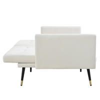 SCHLAFSOFA 2-Sitzer klappbar Samt Beige - Beige, Holzwerkstoff (164/70/89cm) - Meubliv