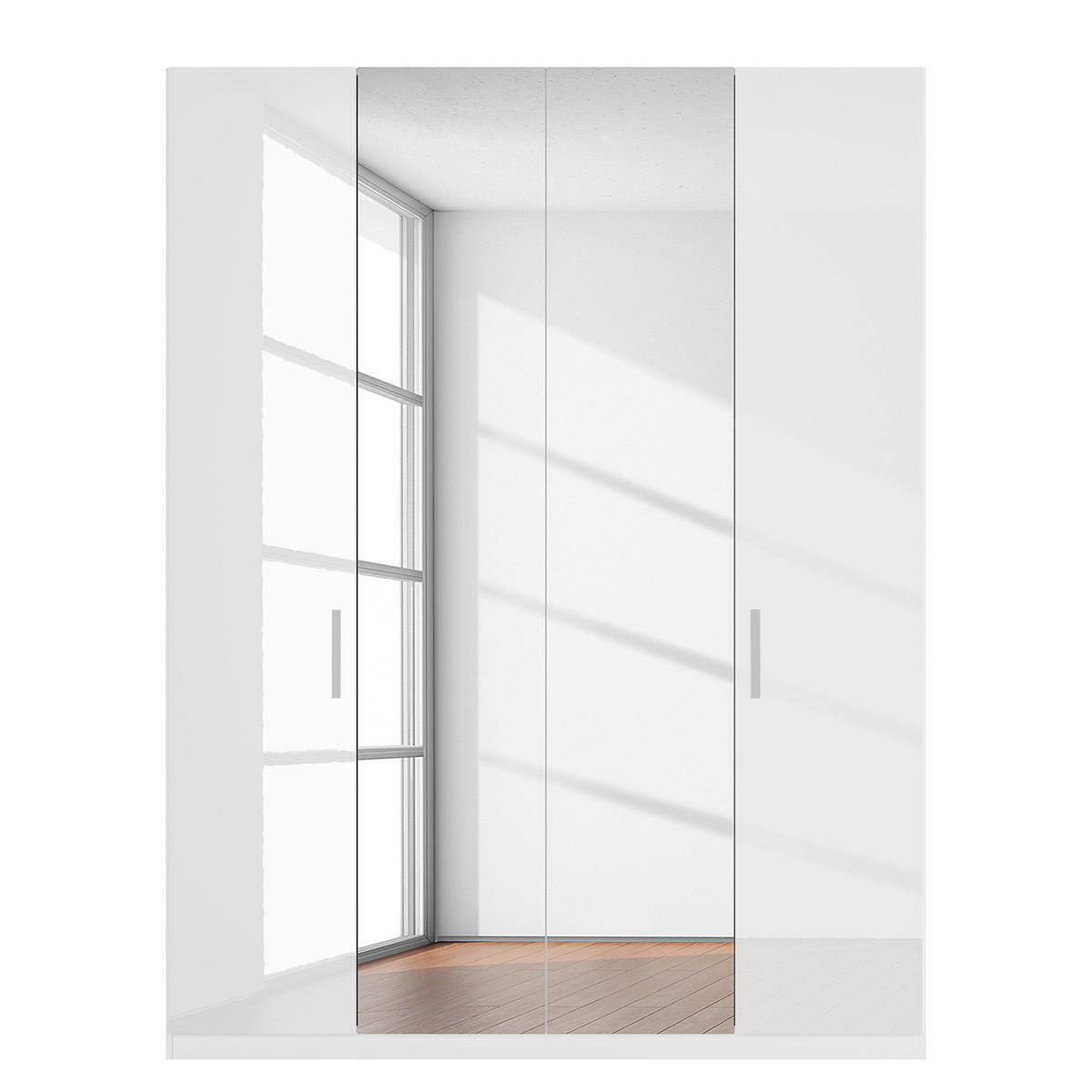 DREHTÜRENSCHRANK - Weiß Hochglanz/Weiß, Holzwerkstoff (181/236/60cm) - home24