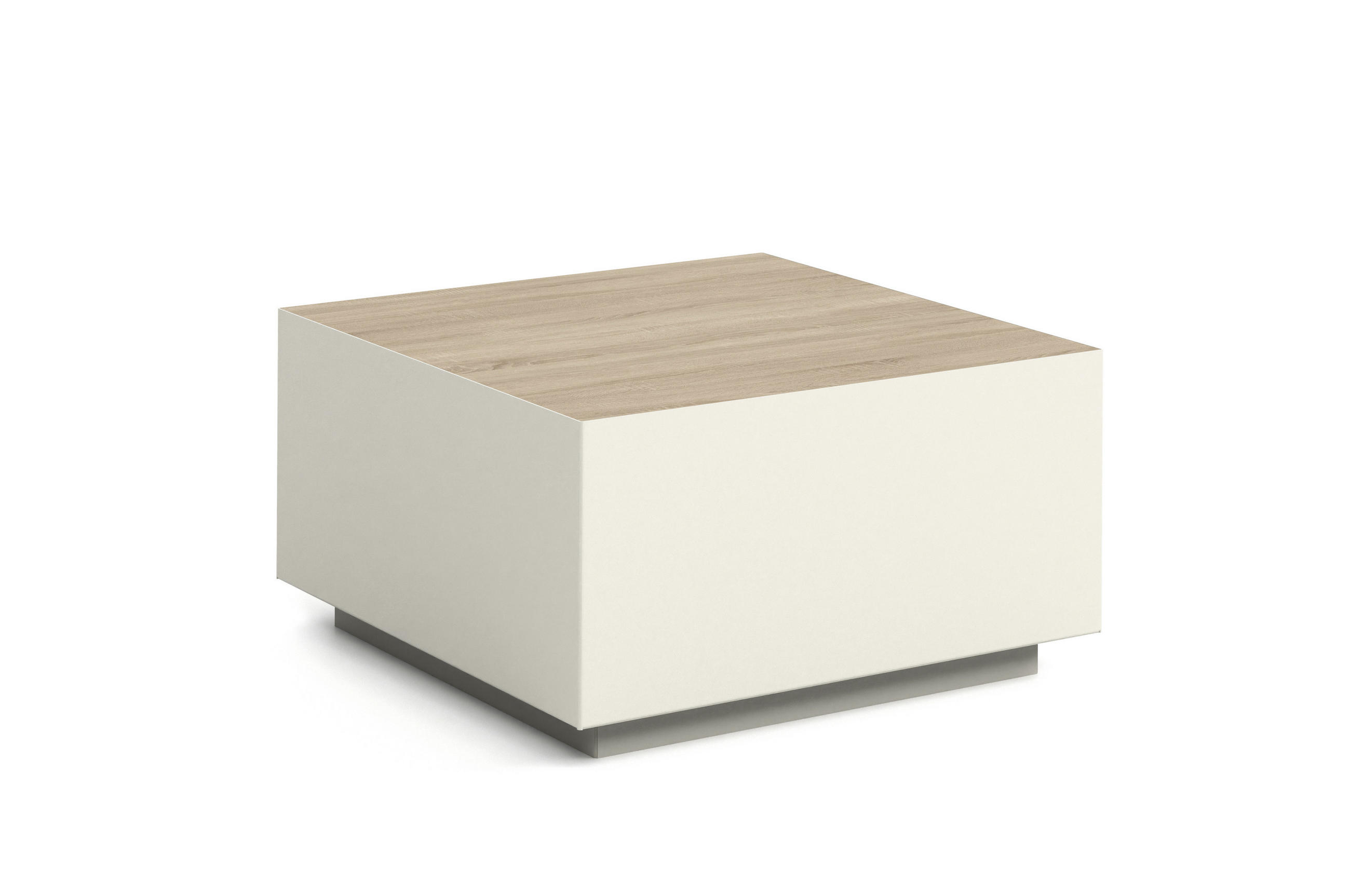 COUCHTISCH QUADRA - Kaschmir/Sonoma Eiche, Holzwerkstoff (65/65/35cm) - Meblini