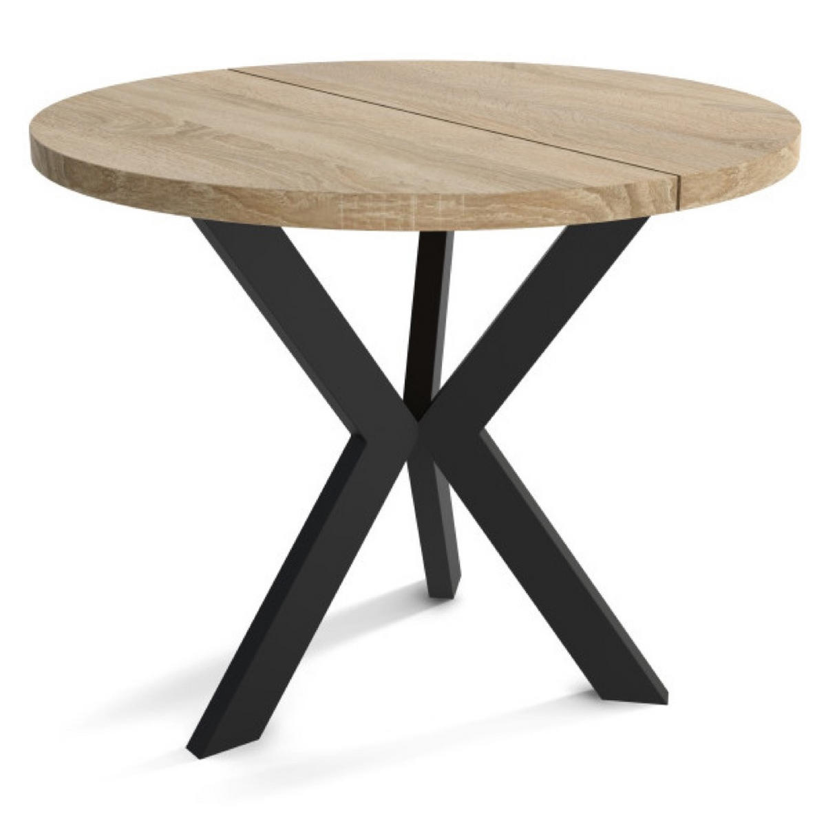TISCH Sonoma Eiche IDA Ausziehbar Schwarz 100/140 cm - Multicolor/Schwarz, Holzwerkstoff (140/100/75cm) - Sepro Meble