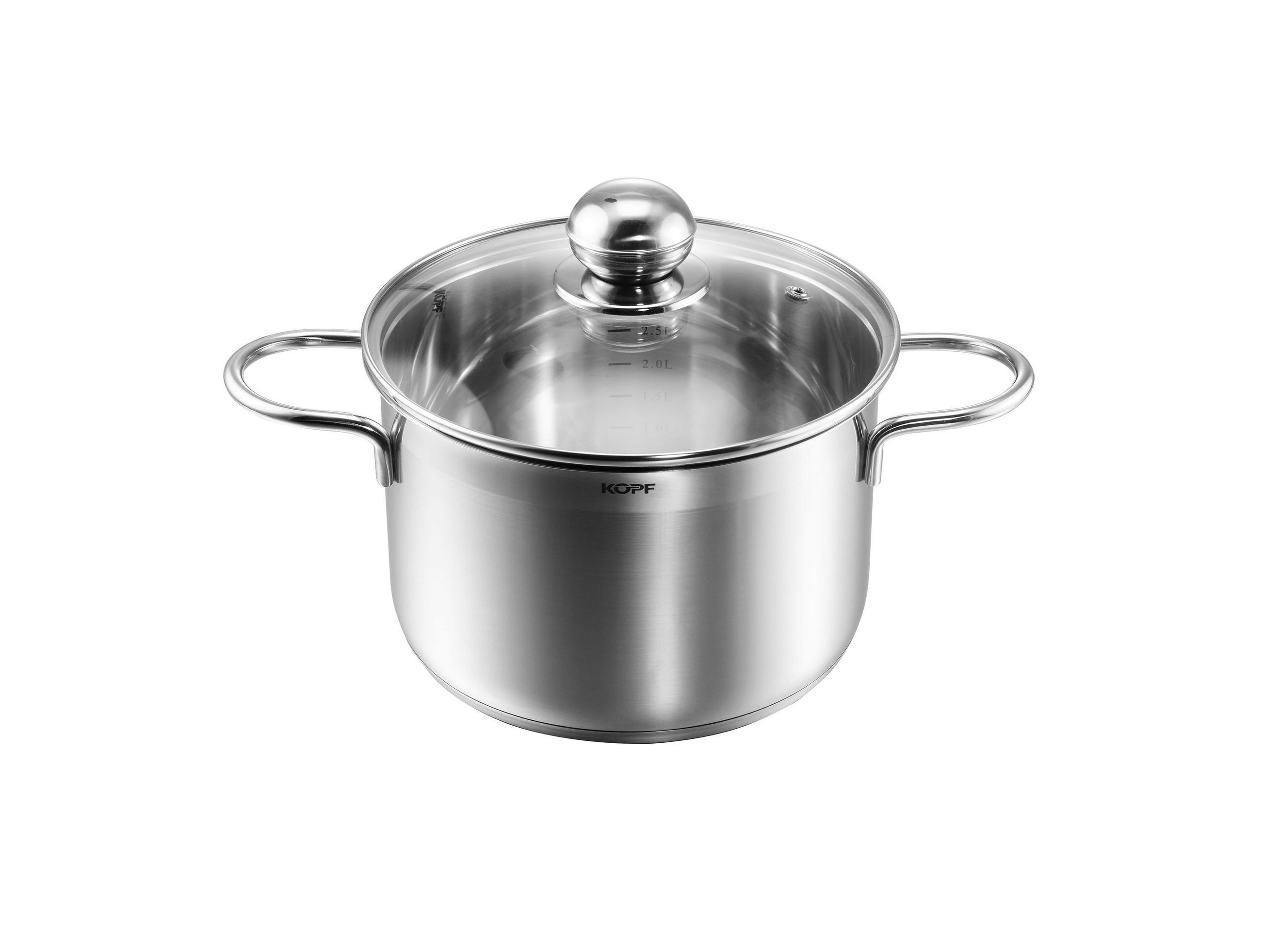 FLEISCHTOPF Josie, Edelstahl, Induktion, 1,95 Liter, Ø 16 cm, Höhe 10,5 cm - Silberfarben, Metall (16cm) - KOPF