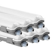 LED DECKENLEUCHTE Grau Kunststoff 6er Set - Grau, Kunststoff (127.5/6.8/5.8cm)