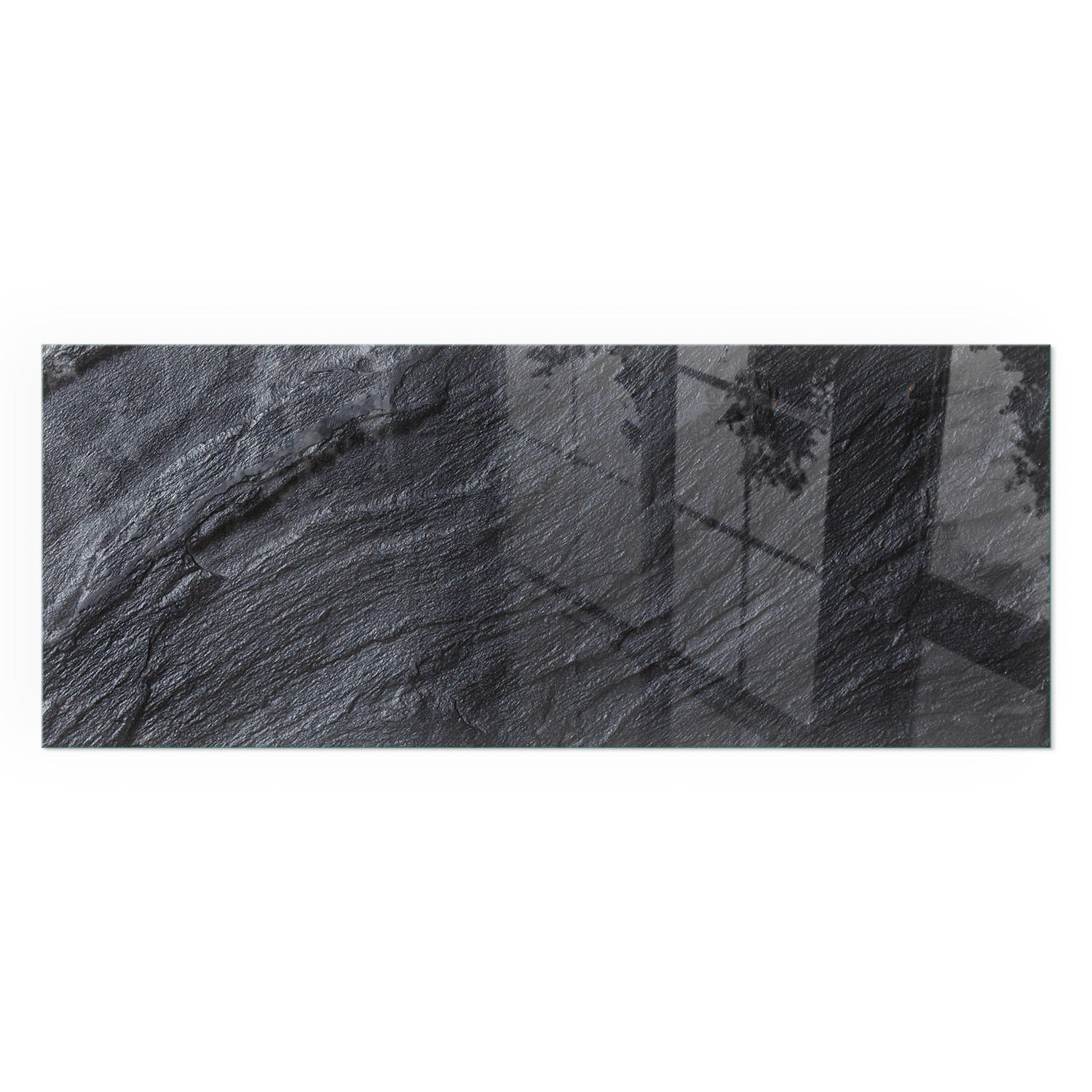 GLASPLATTE für Kamin 125x50 cm - Schwarz, Glas (125/50/0.4cm) - TULUP