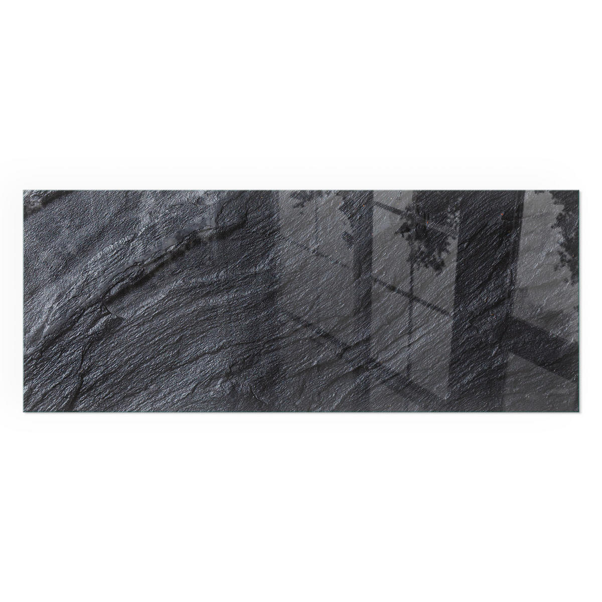 GLASPLATTE für Kamin 125x50 cm - Schwarz, Glas (125/50/0.4cm) - TULUP