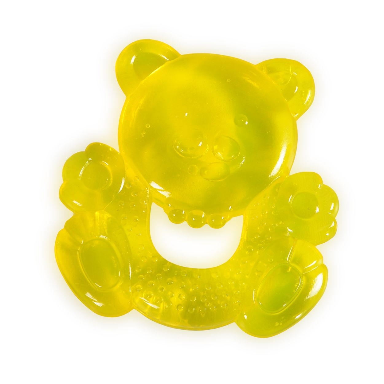 BEISSRING Bär T1193 gelb Kühlbeißring als Zahnungshilfe massiert und lindert - Gelb, Kunststoff (8/9cm) - Moni