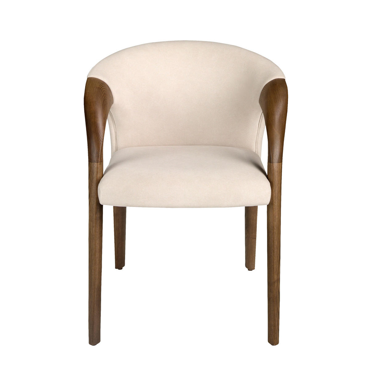 STUHL Walnuss Creme 62/61/78 - Creme, Textil (62/78/61cm) - ANGEL CERDA