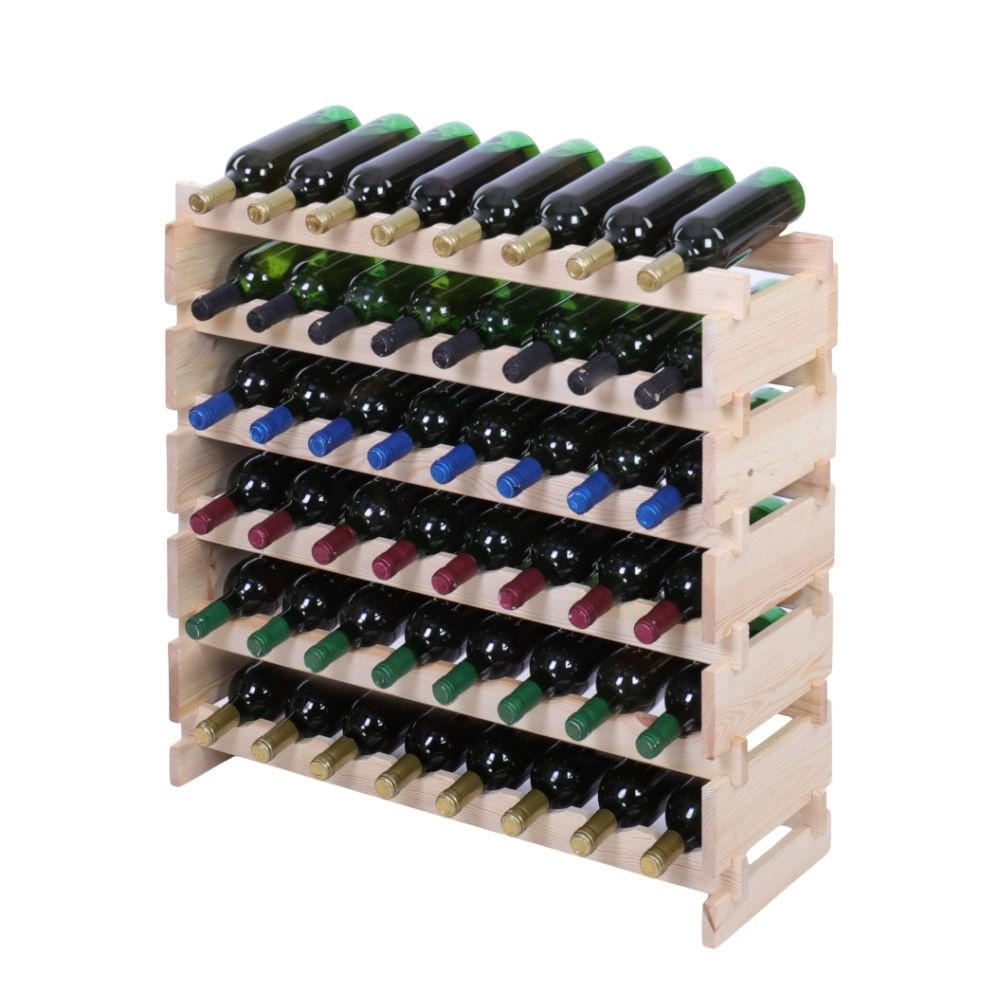 WEINREGAL VINOTECA FLEX PRO HxBxT 79x84x28cm 48 Flaschen auf 6 Ebenen Natur unbehandelt - Naturfarben, Holz (84/79/28cm) - PROREGAL