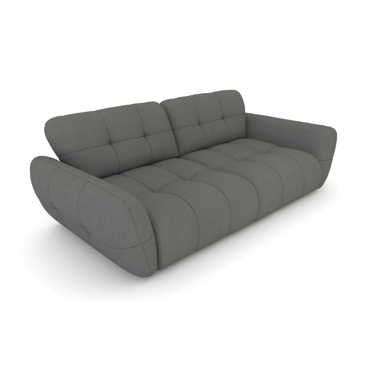 BIGSOFA Vannes Chenille Grau 272/134/68 cm - Grau, Kunststoff/Textil (272/68/134cm) - foamnova