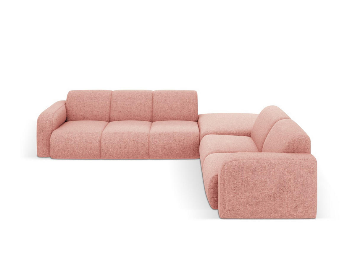 ECKSOFA rechts Molino aus Chenille-Stoff rosa 6 Sitzplätze - Pink, Textil (250/315cm) - Micadoni