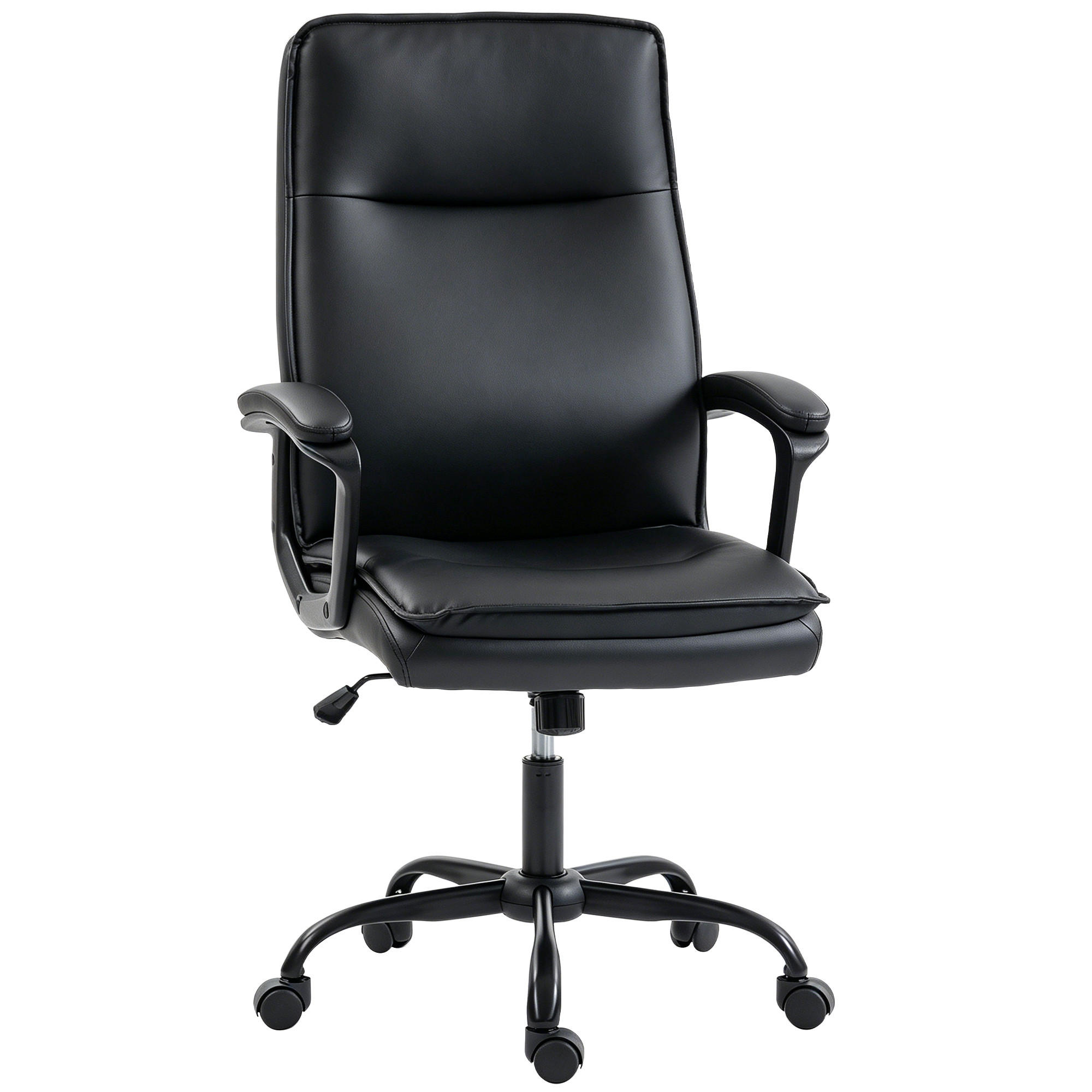 BÜROSTUHL Schwarz, Höhenverstellbar, Drehbar 360°, 85/55/55 cm - Schwarz, Metall (70/119/66cm) - PANGIVO
