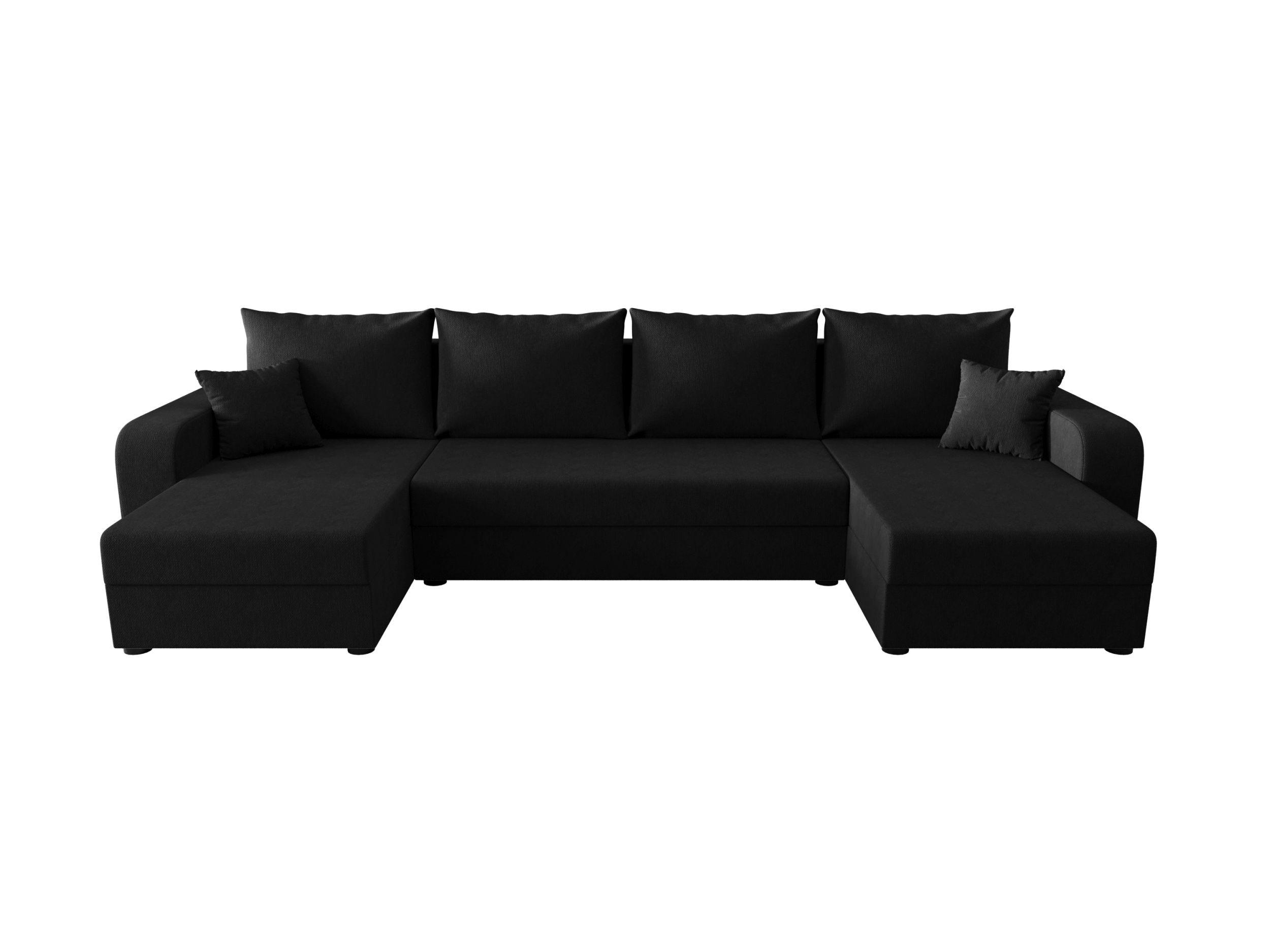 WOHNLANDSCHAFT HEWLET U BIS Cosmic 100 mit Schlaffunktion - Schwarz, Textil (305/90/140cm) - Bedante