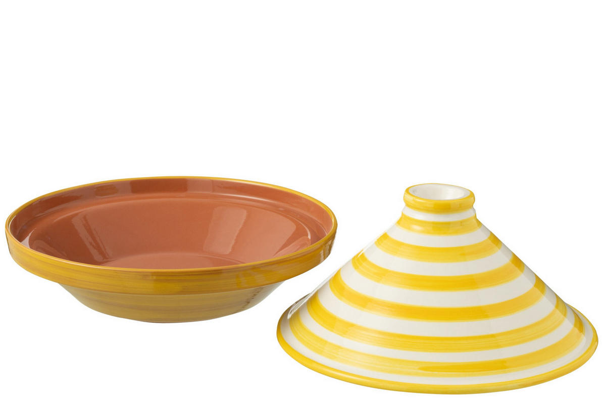 TAJINE GRANADA STRIPES - Töpferei - Gelb - Multicolor, Keramik (20cm) - J-Line