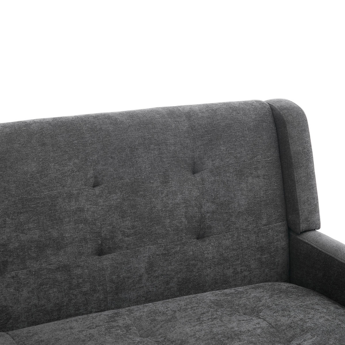 2-SITZER-SOFA Massivholz,dicke Schaumfüllung,Leinenstoff,Dunkelgrau - Dunkelgrau, Textil (119/88/75cm) - LVHOM