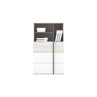 KINDERKOMMODE REMI 07 60 cm breit in Eichenweiß / Weiß Matt / Anthrazit - Eichefarben/Anthrazit, Holzwerkstoff (60/100/40cm) - Deine Möbel 24