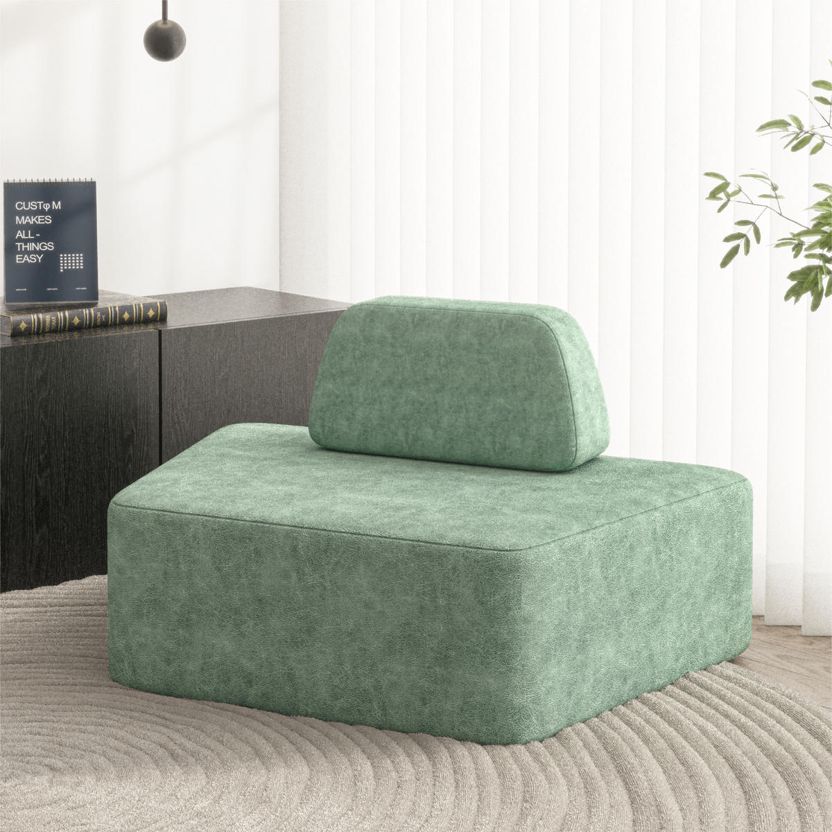 SOFA modulares Sofa trapezförmig Grün - Hellgrün, Textil (116/68/80cm) - Vercart