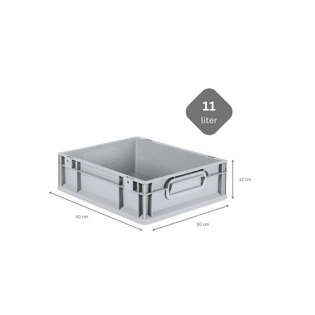 EUROBOX 5x Nextgen Economy Mit Scharnierdeckel Grau/BlauGriffe Geschlossen 11 Liter - Blau, Kunststoff (30/12/40cm) - PROREGAL