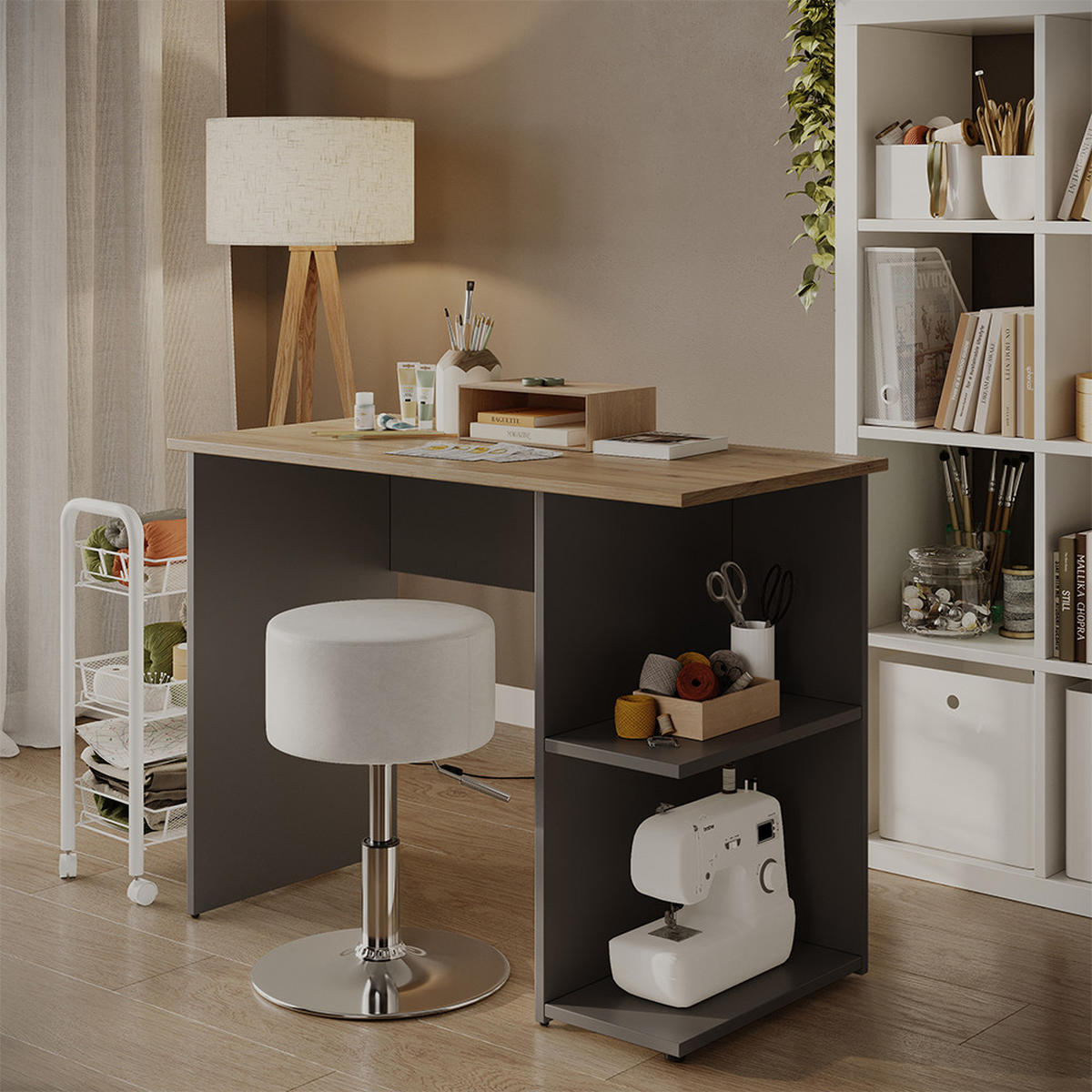 SCHREIBTISCH Simple Anthrazit 100 x 50 cm - Anthrazit, Holzwerkstoff (50/100/76cm) - Vicco