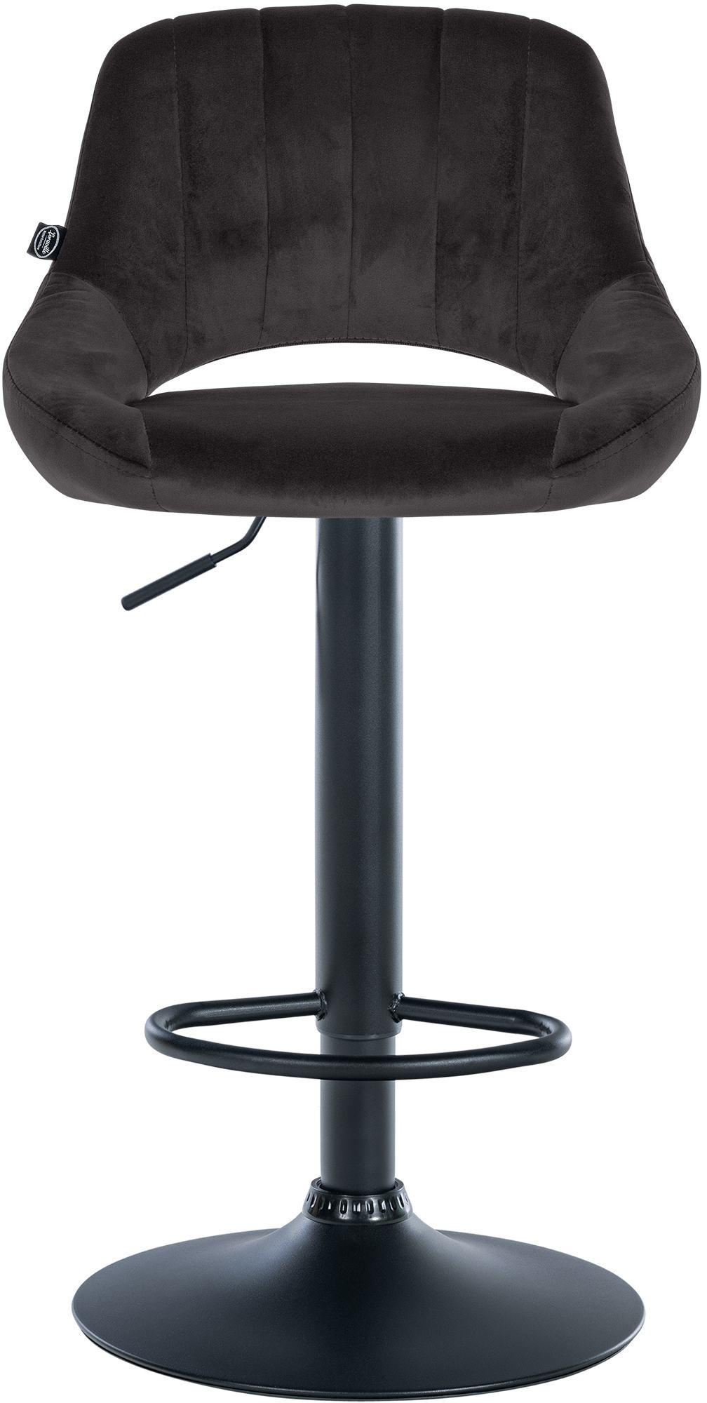 BARHOCKER 2er Set Samt schwarz - Schwarz, Textil (47/85/48cm) - CLP