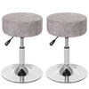 HOCKER 2er-Set höhenverstellbar und drehbar Sitzhöhe 43-55cm Ø 35cm Wildlederimitat vintage Grau - Hellgrau, Textil (35/55/35cm) - PROREGAL