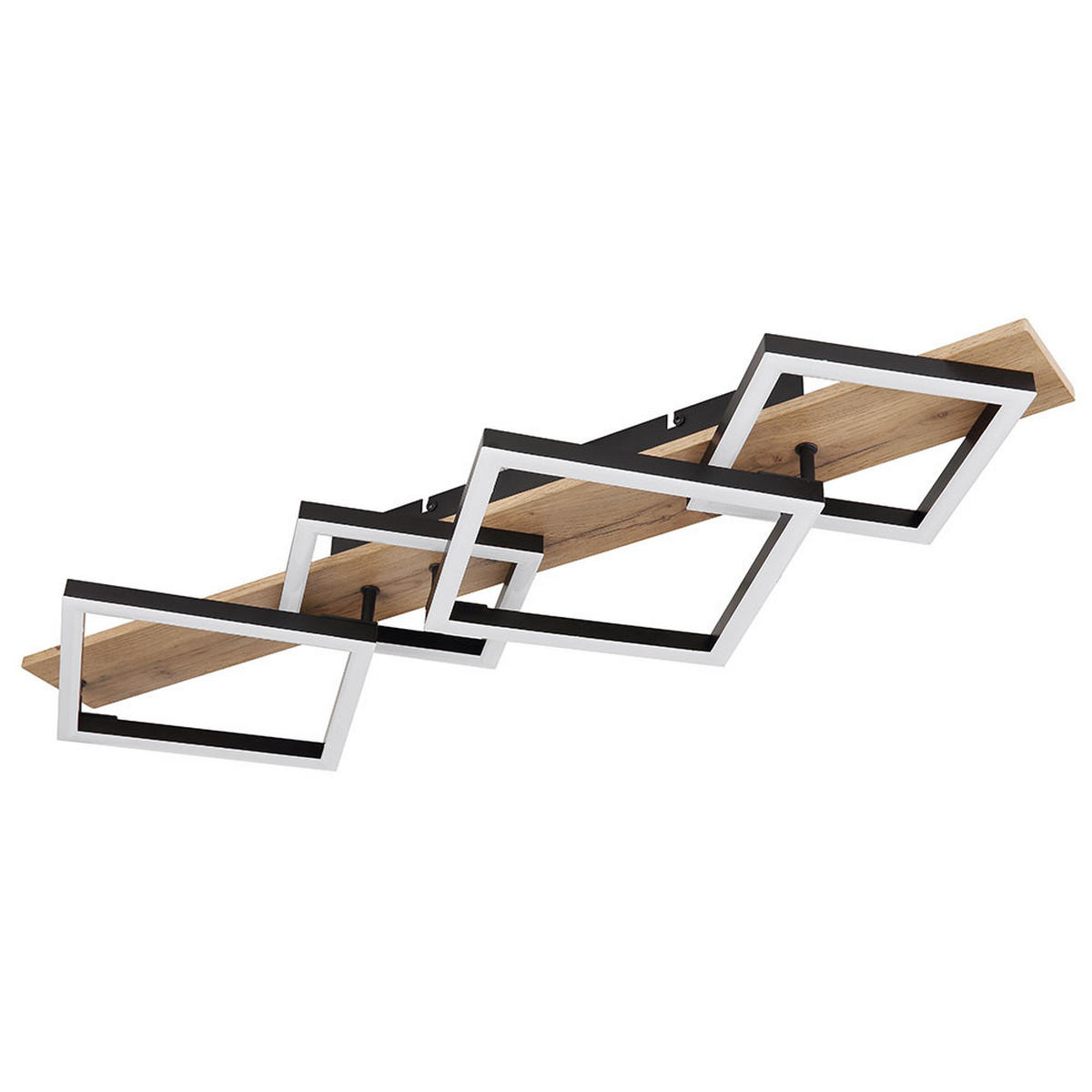 LED DECKENLEUCHTE Metall Schwarz Holzoptik - Schwarz, Metall (82/31/8.5cm) - Globo Lighting