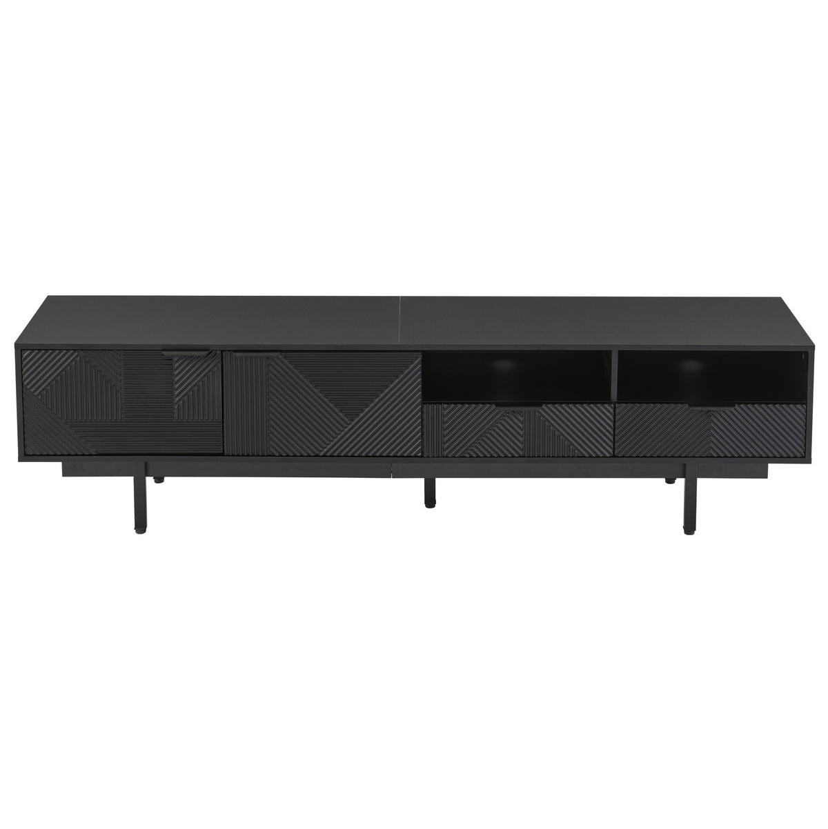 TV-ELEMENT mit Stauraum 200 x 40 x 51 cm Schwarz - Schwarz, Holzwerkstoff (40/51/200cm) - Beauniv
