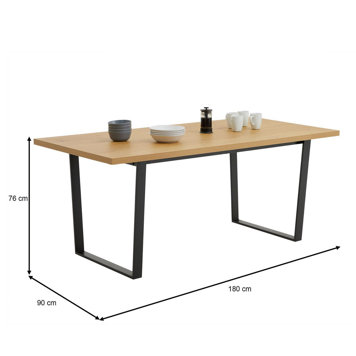ESSTISCH VIDAGO - Wildeiche, Holzwerkstoff (90/180/76cm) - CARO-Möbel