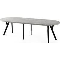 ESSTISCH Twixy XXL groß rund oval ausziehbar, Grauer Beton 100-250/100/76 cm - Hellgrau/Schwarz, Holz/Holzwerkstoff (100/250/76cm) - WFL GROUP