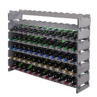 WEINREGAL VINOTECA FLEX PRO HxBxT 93x123x28cm 84 Flaschen auf 7 Ebenen Grau - Grau, Holz (123/93/28cm) - PROREGAL