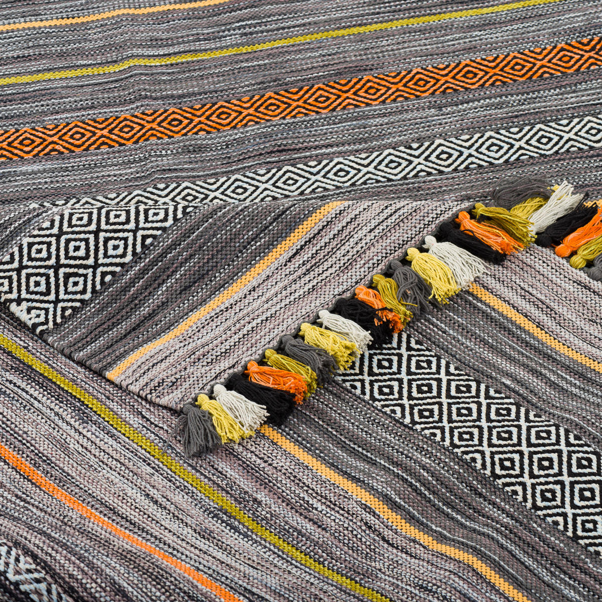 NATUR TEPPICH KELIM KALLEEN - Anthrazit, Textil (70/140cm) - Pergamon