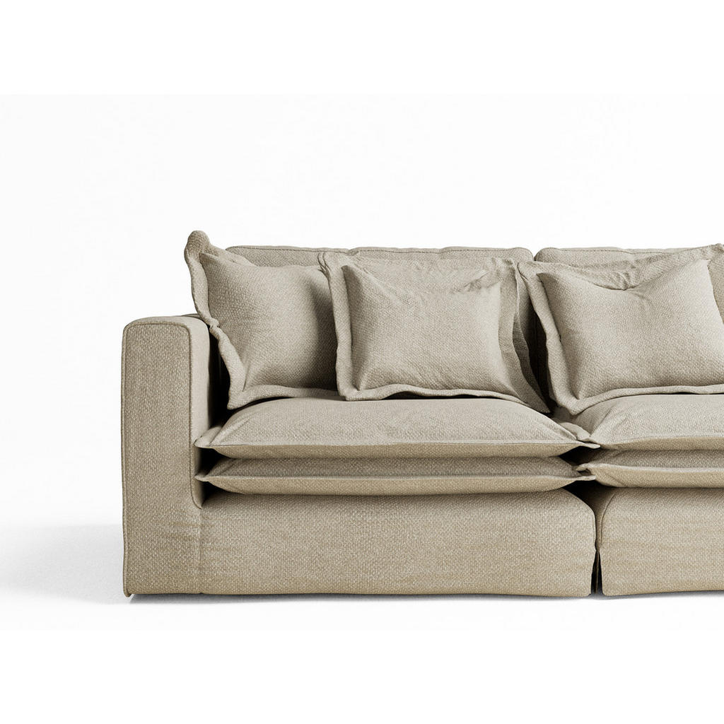 Thumbnail - Maison de Reve 6-Sitzer, Beige, Grau, Textil, Füllung: Schaumstoff, 338x90x119 cm, Oeko-Tex® Standard 100, Hergestellt i...