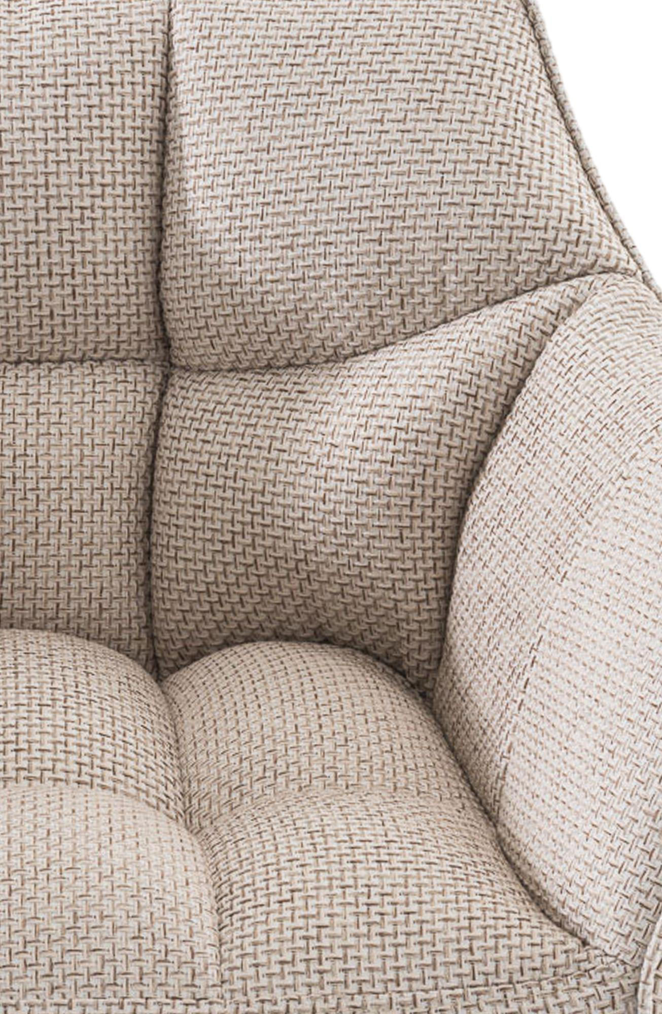 BARHOCKER Stoff Elfenbein - Creme/Schwarz, Textil/Metall (64/110/48cm) - CLP