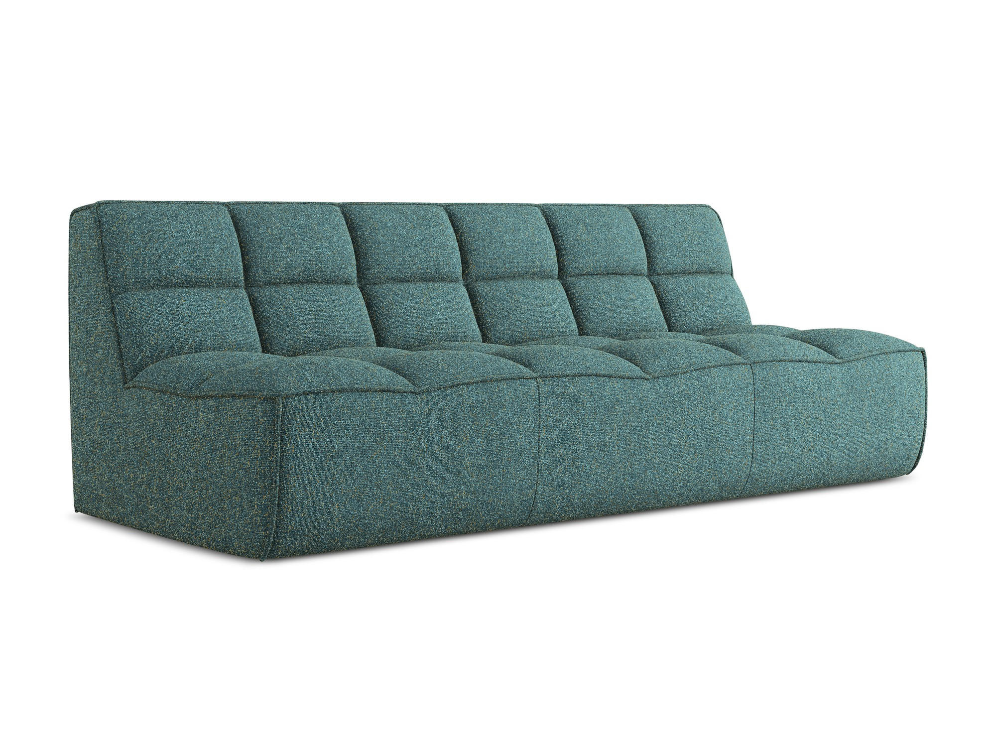3-SITZER SOFA Strukturstoff Stoff Blau - Blau/Petrol, Kunststoff/Textil (210/75/93cm) - Makamii