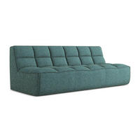 3-SITZER SOFA Strukturstoff Stoff Blau - Blau/Petrol, Kunststoff/Textil (210/75/93cm) - Makamii