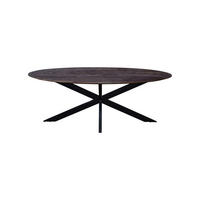 ESSTISCH oval mit X-Fuß 200cm, braun - Braun, Holz (200/100/76cm) - Giga Meubel