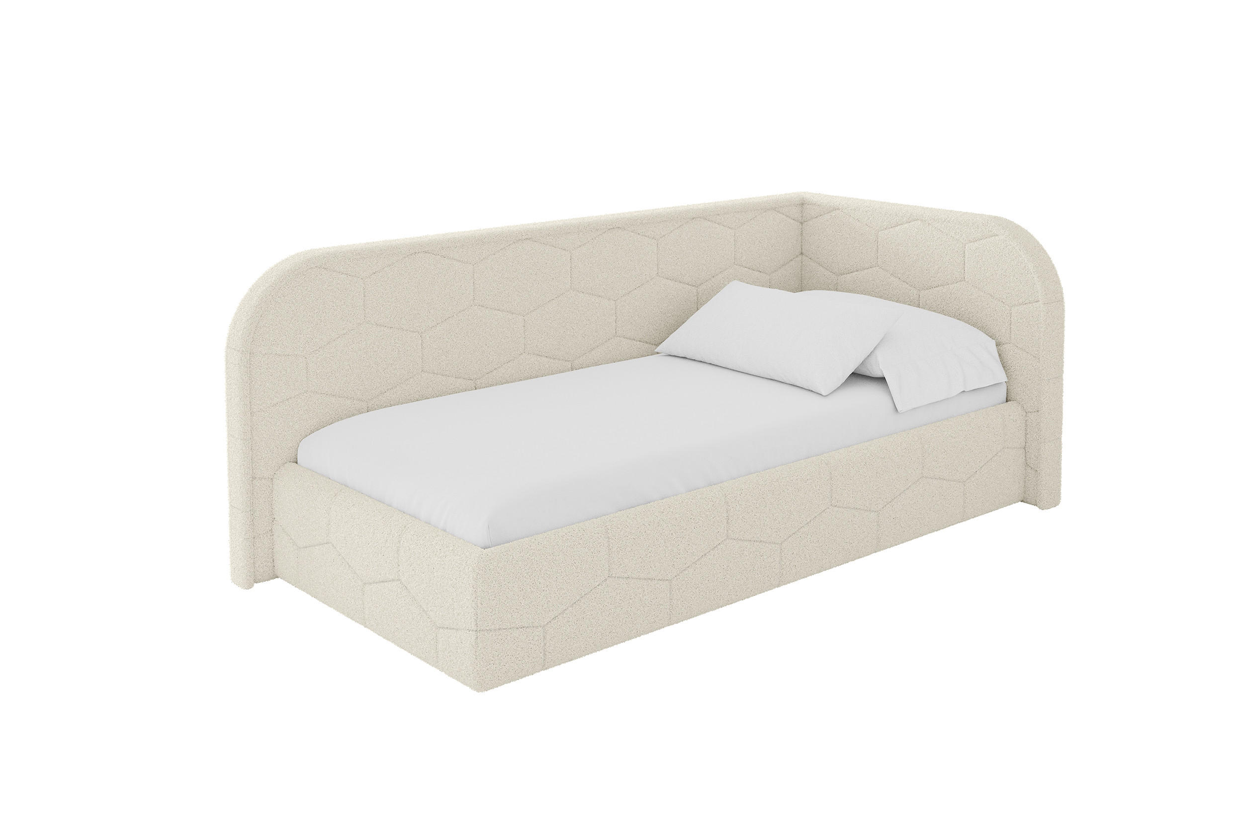 ALTDECOR JEDNOLŮŽKOVÁ POSTEL pro mládež s úložným prostorem, vlevo - JAXY 100x200 béžová